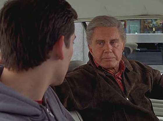 Peter Parker talks with Uncle Ben.  From Spiderman (2002).  Courtesy Sony Pictures.